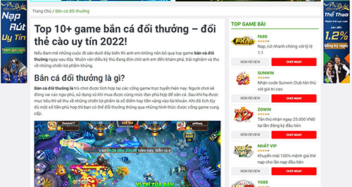 blogdoithuong cung cấp đầy đủ thông tin về trò chơi bắn cá đổi thưởng