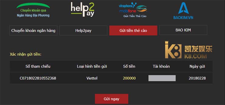 Cách sử dụng thẻ cào nạp vào nhà cái