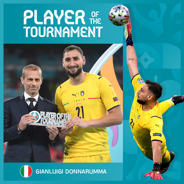 Donnarumma là Cầu thủ xuất sắc nhất VCK Euro 2020 vừa qua