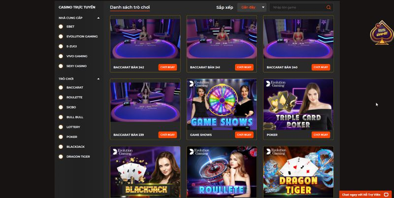 Đánh giá hạng mục Casino trực tuyến tại sv88