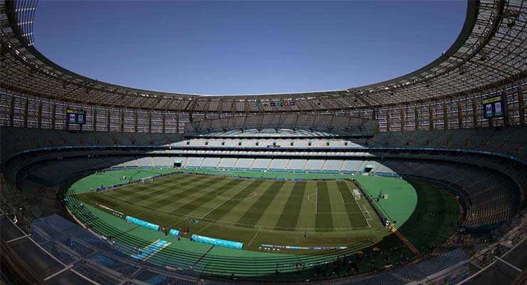 Sân Baku Olympic ở trận Wales vs Thụy Sĩ
