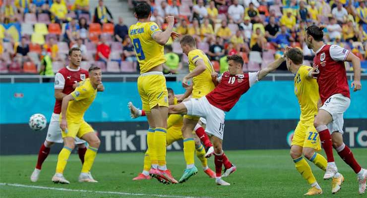 Áo có bàn thắng duy nhất trong trận thắng Ukraina 