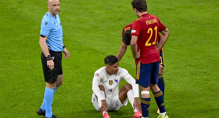 Varane khó có thể ra sân sớm do chấn thương ở chung kết Nations League