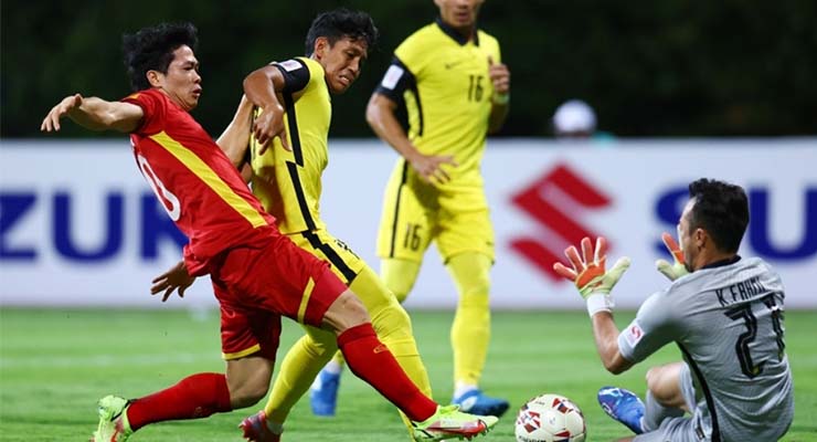 Quang Hải, Công Phương và Hoàng Đức là người ghi bàn vào lưới Malaysia
