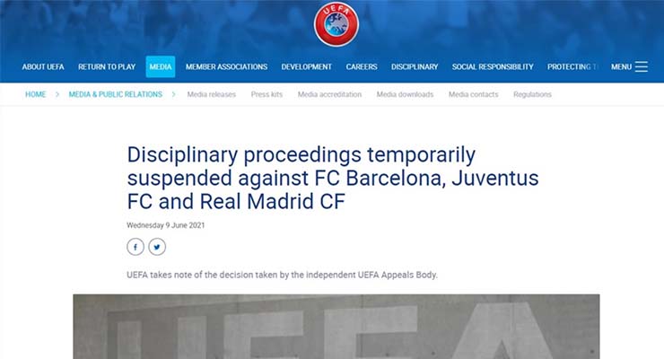 Thông báo của UEFA